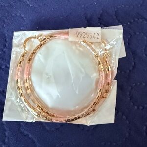 Elegant Gold and Pink Hoop Earrings